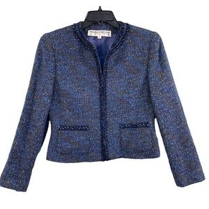 Women's Blue Tweed Blazer